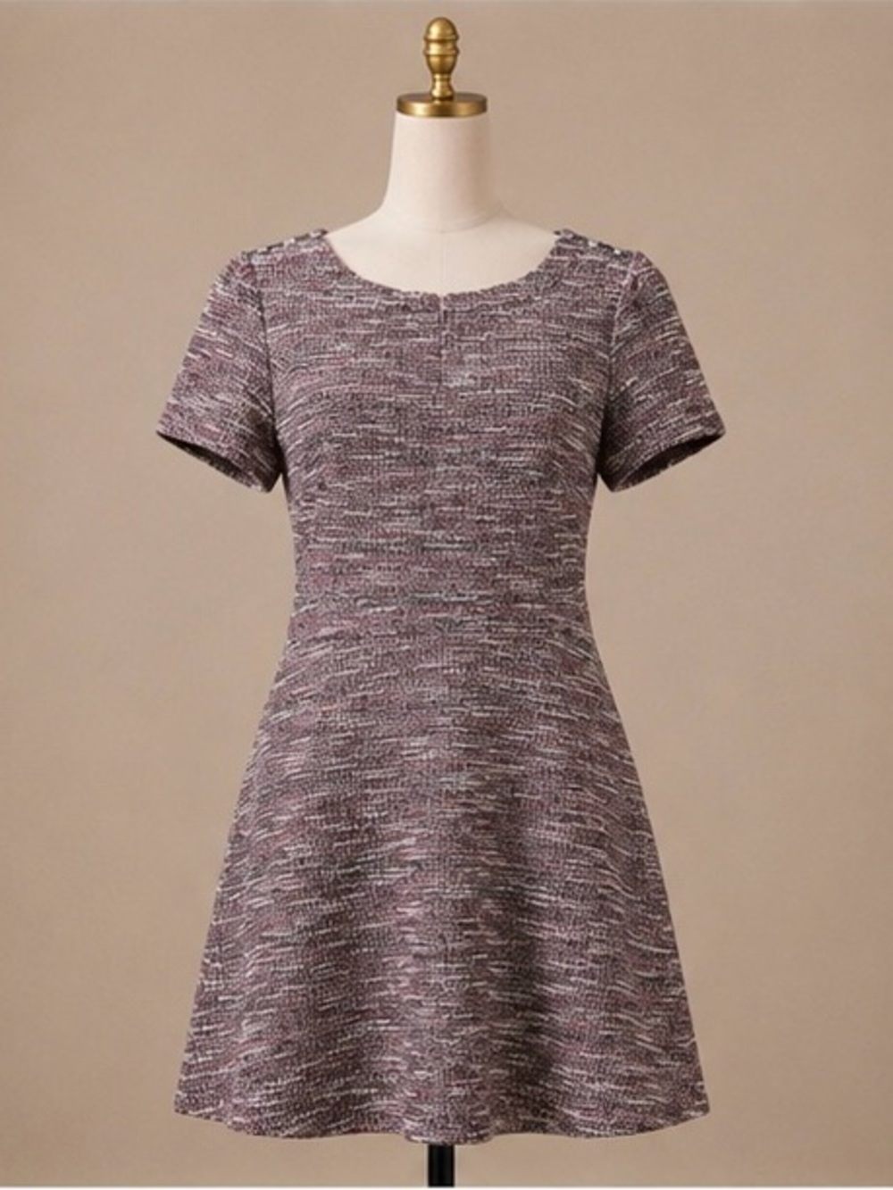 Women's LOFT Textured Fit & Flare Dress - Plum